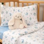 КПБ детский 'Simple life', поплин, 'Мильфлёр (голубой) ВБ' Пододеяльник 112х147; простыня 150x190;наволочка 40х60 (1шт)