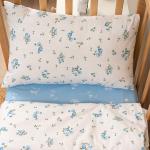 КПБ детский 'Simple life', поплин, 'Мильфлёр (голубой) ВБ' Пододеяльник 112х147; простыня 150x190;наволочка 40х60 (1шт)
