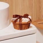 Подарочный набор полотенец в корзинке «Этель» Stay Beautiful, 30?30 шт. - 4 шт., хлопок 100%, коричневый
