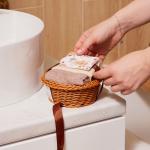 Подарочный набор полотенец в корзинке «Этель» Stay Beautiful, 30?30 шт. - 4 шт., хлопок 100%, коричневый