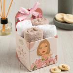 Салфетки махровые декоративные «Этель» Spring, 4 шт., 30?30 см, хлопок 100%, бежевые/белые