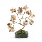 Дерево счастья из агата бразильского на змеевике 35*35*80мм