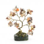 Дерево счастья из агата бразильского на змеевике 35*35*80мм