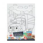 392577 Холст по контуру 15*20 см грузовичок МУЛЬТИ АРТ в кор.48шт