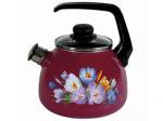 Чайник 3 л со свистком декор, вишнёвый с пл.кн.  C2717.3ЯР