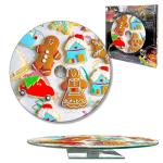 Блюдо стеклянное вращающееся 28см (пряники)