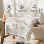 Полотенце махровое Этель «Зайки на облаках», 70?130 см, 100% хлопок, 420 г/м?, чёрно-белое