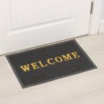 Коврик придверный Доляна Welcome, с окантовкой, 38?58 см, серый