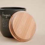 Банка для сахара SL Home, 12?12 см, с бамбуковой крышкой, серая