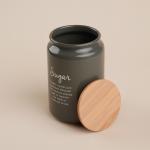 Банка для сахара SL Home, 9.5?14 см, с бамбуковой крышкой, серая