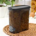 Ёмкость для хранения сыпучих продуктов IDEA «Бест», 2 л, 9.5?19 см, прозрачная, крышка серая