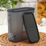 Ёмкость для хранения сыпучих продуктов IDEA «Бест», 2 л, 9.5?19 см, прозрачная, крышка серая