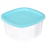 Контейнер для СВЧ с крышкой, 0,9л, пластик, квадратный, 3 цвета