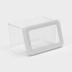 Ёмкость для хранения сыпучих продуктов IDEA «Степ», 1.1 л, 16?10?9.5 см, пластик, крышка белая