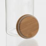 Банка для сыпучих Bella Tenero «Эко», 1 л, 9.5?18 см, с бамбуковой крышкой, стекло, прозрачная