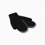 Варежки вязаные женские MINAKU, чёрные, размер 22 см