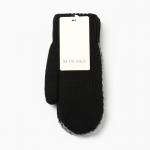 Варежки вязаные женские MINAKU, чёрные, размер 22 см