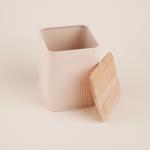 Банка для сыпучих «Сан-Лоренцо», 10?13 см, с бамбуковой крышкой, сталь, розовая