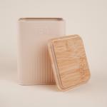 Банка для сыпучих «Сан-Лоренцо», 10?13 см, с бамбуковой крышкой, сталь, розовая