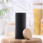 Банка для сыпучих «Сканди», 790 мл, 19?7.5 см, чёрная