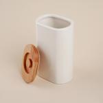 Банка для сыпучих SL Home «Тренто», 1 л,11?7.5?18.5 см, фарфор, белая