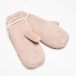 Варежки женские MINAKU однотонные, размер 6.5, бежевые