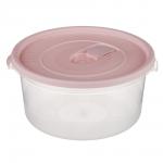 Контейнер круглый для СВЧ с крышкой, пластик, 1,6л, D-19см, H-9,5см, 2 цвета