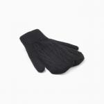 Варежки вязаные женские MINAKU: Hello, winter! чёрные, 21 см