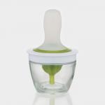 Ёмкость для масла, d=10 см, с кисточкой, стекло, белая