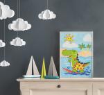 "ФРЕЯ" PNBK-011 "Крокодильчик на море"  Набор для раскрашивания по номерам карандашами 29.5 х 20.5 см 1 л.