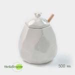 Ёмкость для мёда BellaTenero «Пчёлка», 500 мл, 9.5?13 см, с ложкой, фарфор, белая