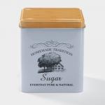 Банка для сахара «Дом и поле», 1.1 л, 12?10 см, жесть, белая