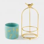 Конфетница керамическая «Изумруд. Птичка», 220 мл, 9?20.5 см