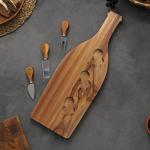 Набор для подачи сыра Magistro Bottle, 3 ножа, 48?17?1.5 см, акация