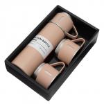 Набор «Мастер К», термос 500 мл и 3 кружки 160 мл, сохраняет тепло 12 ч, нержавеющая сталь, бежевый