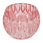 QWERTY Ваза-подсвечник стеклянная "Dora", 9*10 см, розовая /36