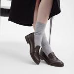 Носки Tezido Lady's  рубчик светло-серый меланж