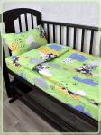 Детское постельное белье бязь Панды вид 3 зеленый
