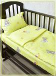 Детское постельное белье бязь Мишки на облаках вид 5/3 бело-желтый