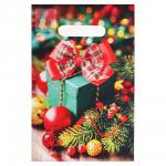 Пакет с вырубной не усиленной ручкой  20*30 «Новый год» 5 дизайнов в асс.