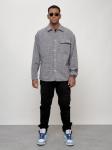 Ветровка рубашка мужская букле серого цвета 58375Sr