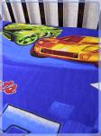 Детское постельное белье бязь Гонки вид 1 синий