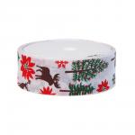 Лента для подарков новогодняя, 2,5 см x 2,7 м, полиэстер, арт.4, 3 диз.