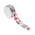 Лента для подарков новогодняя, 2,5 см x 2,7 м, полиэстер, арт.4, 3 диз.
