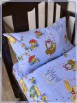 Детское постельное белье бязь Зайчики с корзинкой вид 2 синий