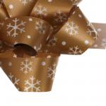 Набор бантов тм СНОУ БУМ принт снежинки, 10 см, 2 шт на подложке, ПП, 3 диз.