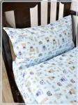 Детское постельное белье бязь Мишки полосатые вид 4 голубой