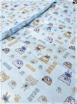 Детское постельное белье бязь Мишки полосатые вид 4 голубой