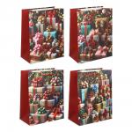 Пакет подарочный тм СНОУ БУМ 18x23x10см, бумага, 4 дизайна, арт.1