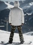 Горнолыжный костюм мужской зимний белого цвета 02412Bl